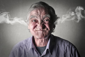 Angry elderly man